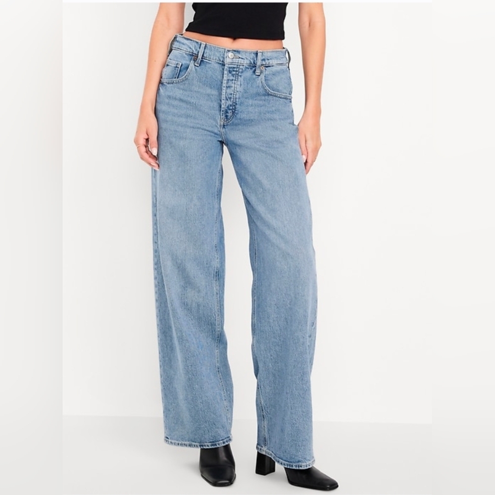 Old Navy Mid-Rise Slouchy Wide Leg Jeans - Size 10 Long